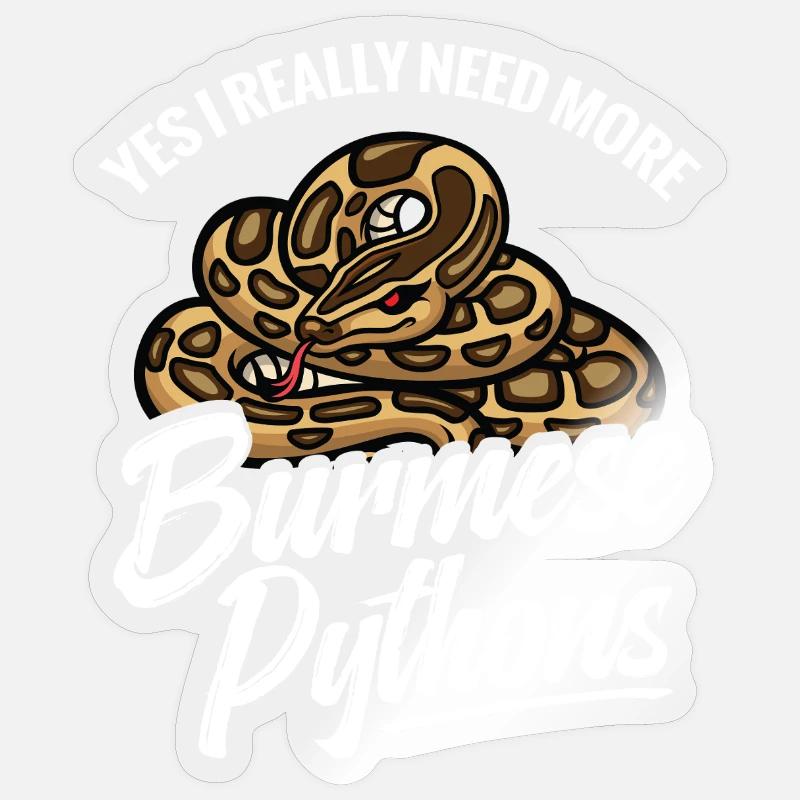 Python-Liebhaber Schlangen-Mama Terrarium-Reptilien-Papa - Sticker Größe S (10 x 10 cm) - Transparent glänzend