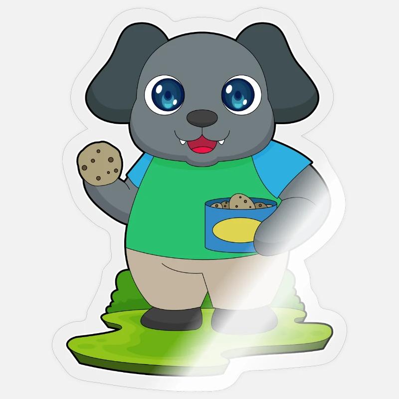 Biscuits pour chiens - Sticker taille S (10 x 10 cm) - brillant transparent