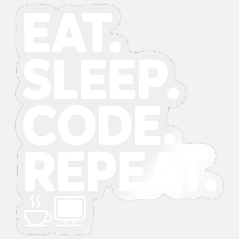 Mange. Dors. Code. Répétez. Sticker taille S (10 x 10 cm)