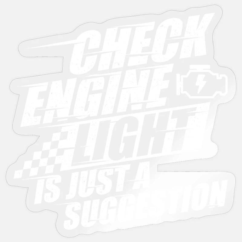 Check Engine Light Suggestion Muscle Car Sticker size S (10 x 10 cm)