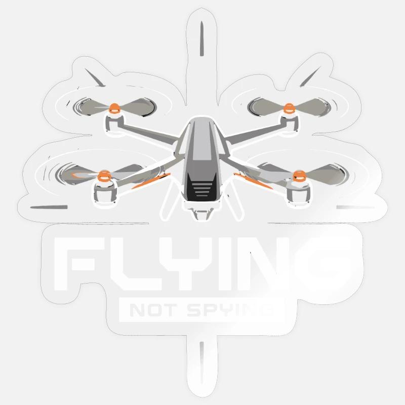 Drones fly no spying technology Sticker size S (10 x 10 cm)