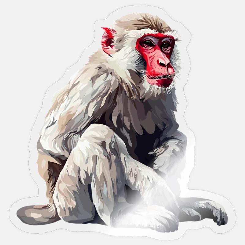 Macaque Macaque Sticker size S (10 x 10 cm)