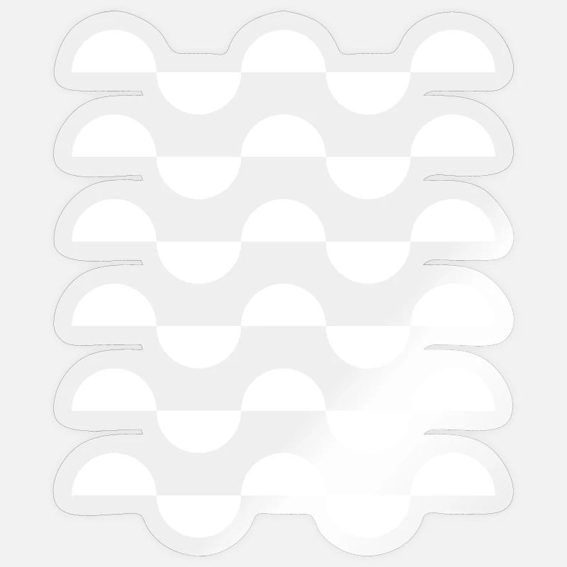 Monochrome Wave Arc Repeat - Sticker size S (10 x 10 cm) - transparent glossy