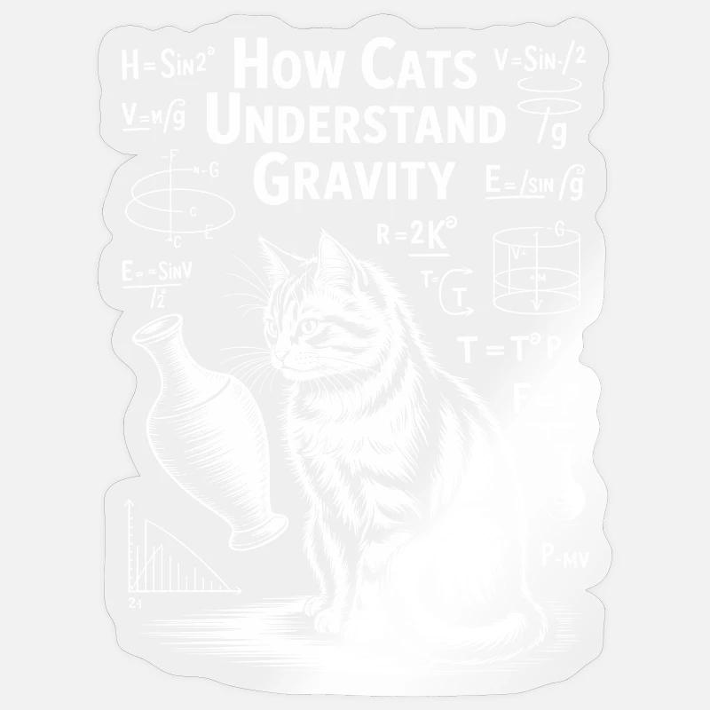 Physics Cats Sayings Math Joke Physics Gift Sticker size S (10 x 10 cm)