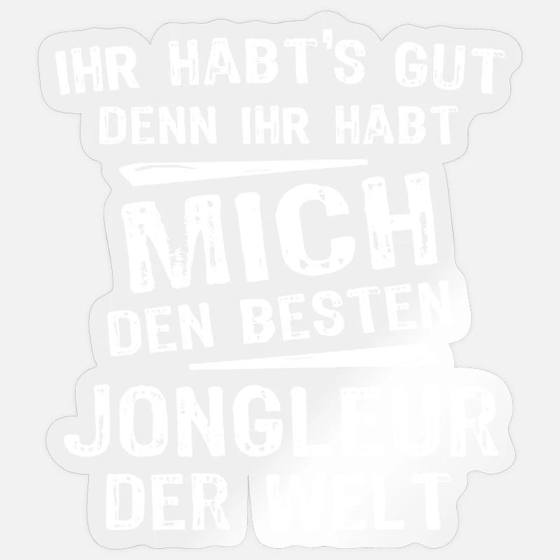 Jongleur - Sticker Größe S (10 x 10 cm) - Transparent glänzend