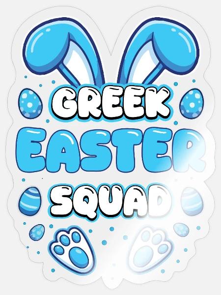 Griechische Ostermannschaft Pascha Frohe Ostern - Sticker Größe S (10 x 10 cm) - Transparent glänzend