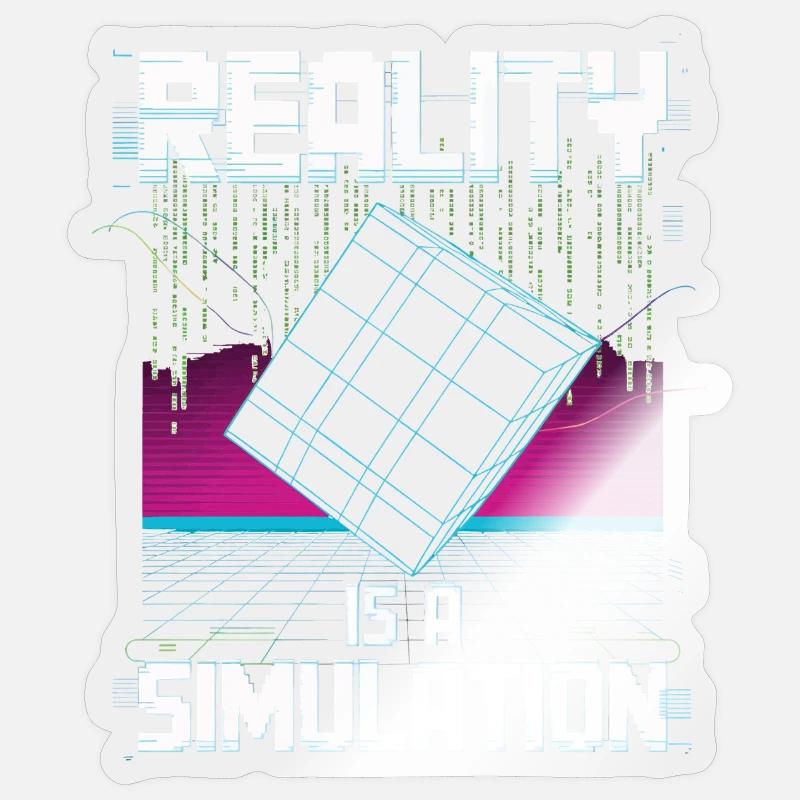 La réalité est une simulation - Sticker taille S (10 x 10 cm) - brillant transparent