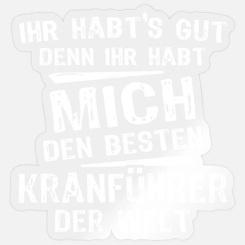Kranführer - Sticker Größe S (10 x 10 cm) - Transparent glänzend