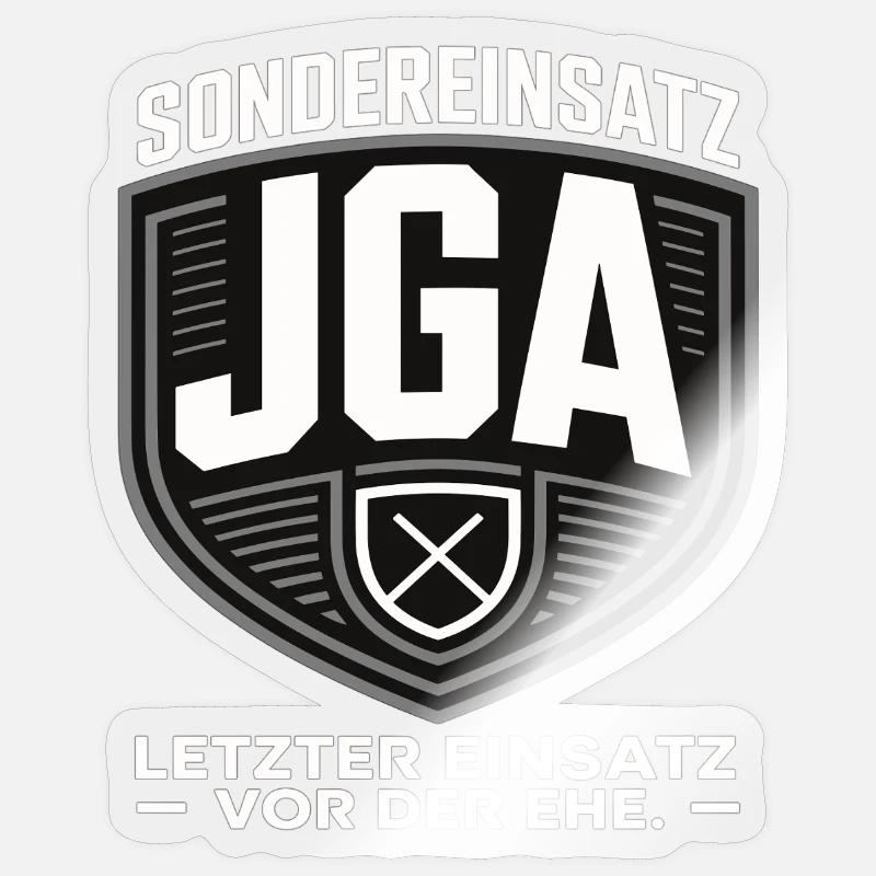 Sondereinsatz JGA – Letzter Einsatz vor der Ehe Sticker Größe S (10 x 10 cm)