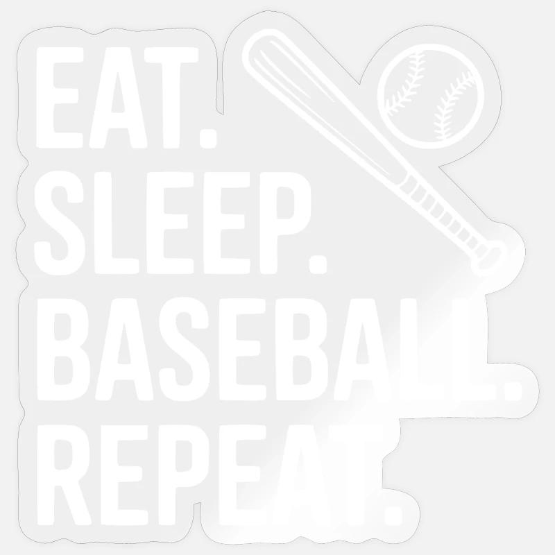 Eat. Sleep. Baseball. Repeat. - Sticker size S (10 x 10 cm) - transparent glossy