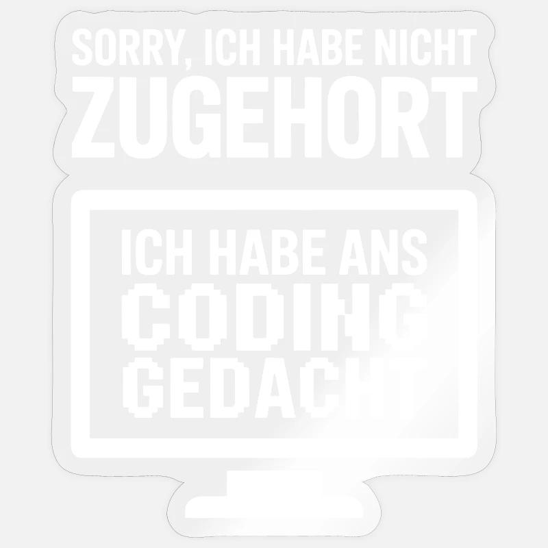 Pensée de codage - Sticker taille S (10 x 10 cm) - brillant transparent