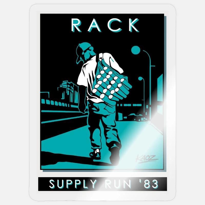 Rack Supply Run '83 - Sticker Größe S (10 x 10 cm) - Transparent glänzend