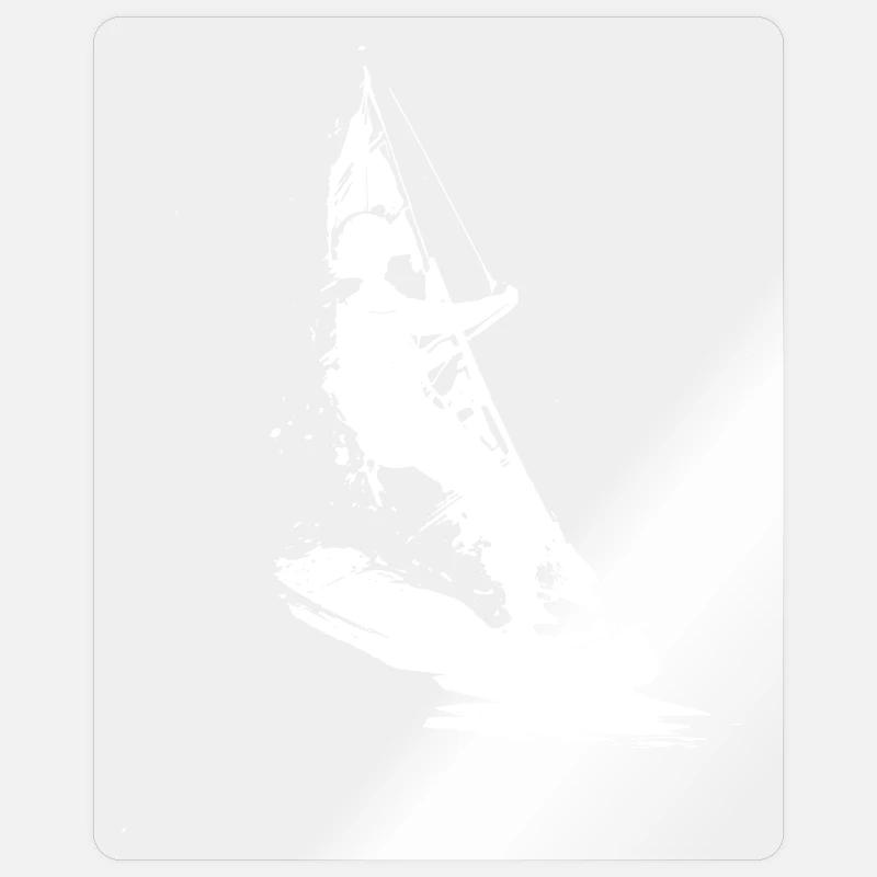 Windsurfer Drawing - Sticker size S (10 x 10 cm) - transparent glossy