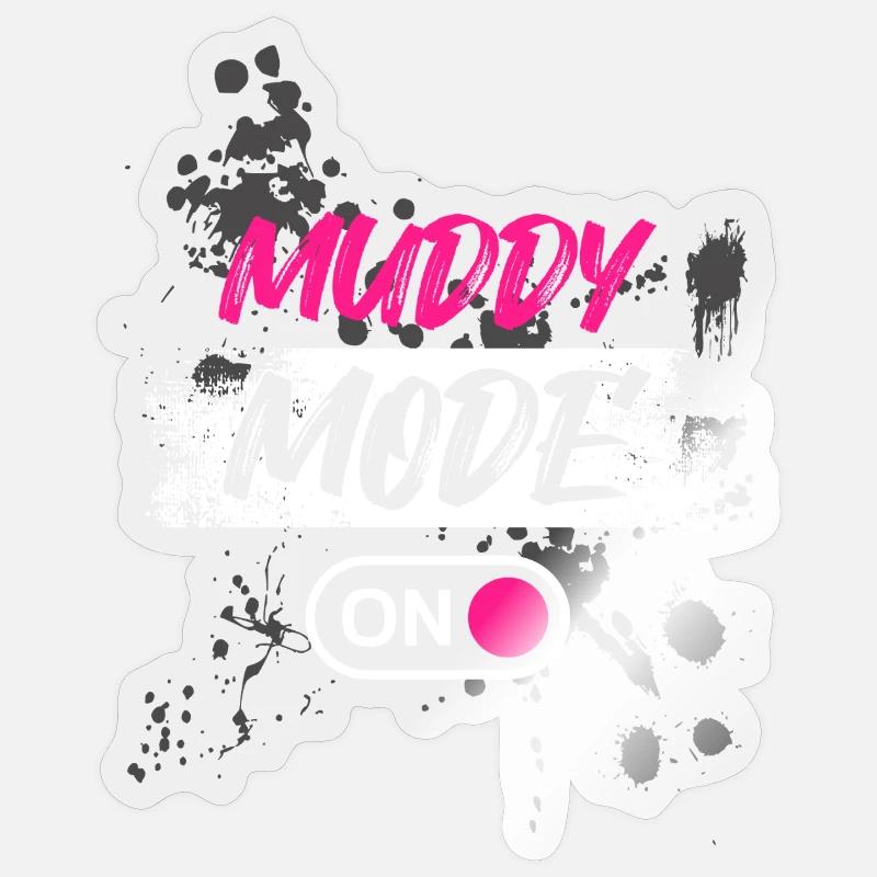 Mode boueux lors de la course boueuse Schlammlauf Run Muddy Sticker taille S (10 x 10 cm)