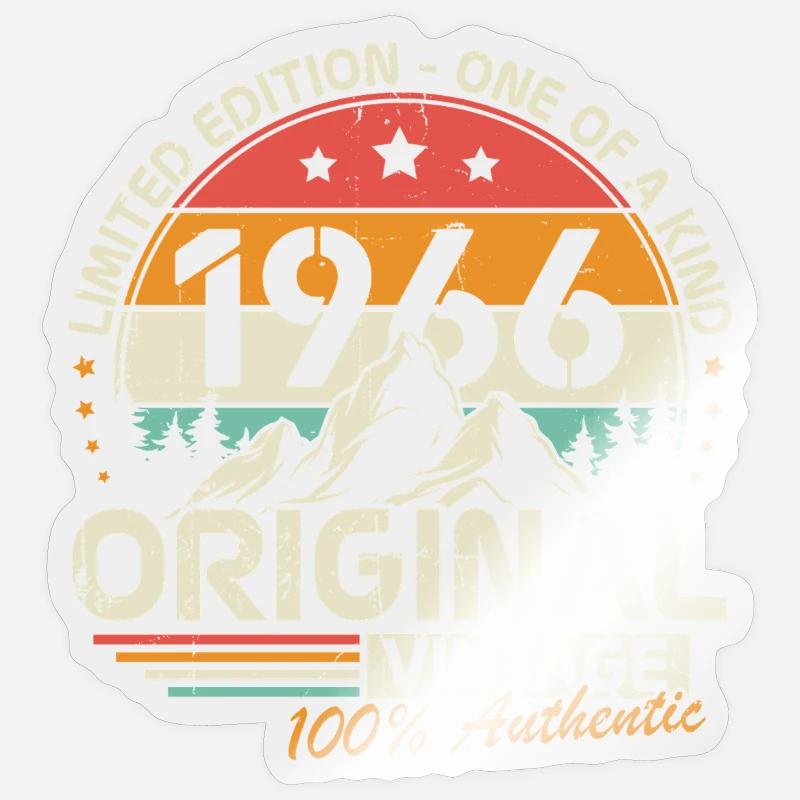 1966 Original Vintage Geburtstag Geschenk Sticker Größe S (10 x 10 cm)