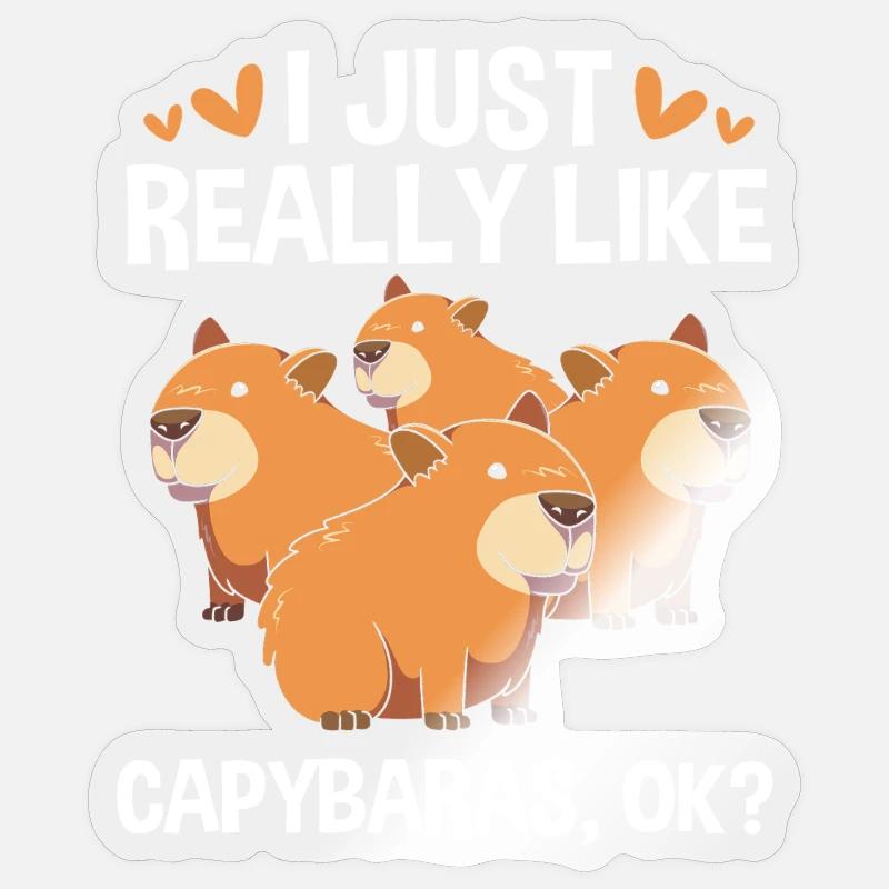 Capibara Capybara - Sticker taille S (10 x 10 cm) - brillant transparent