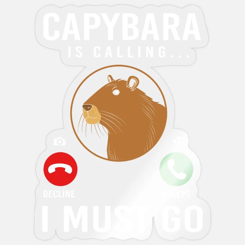 Capybara Capibara - Sticker Größe S (10 x 10 cm) - Transparent glänzend