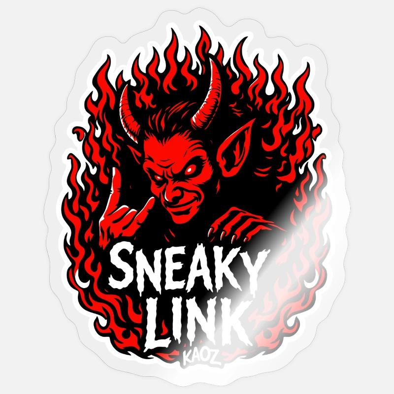 Infernalischer Hinterhältiger Link - Sticker Größe S (10 x 10 cm) - Transparent glänzend