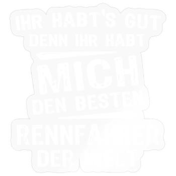 Rennfahrer - Sticker Größe S (10 x 10 cm) - Transparent glänzend - Vorne