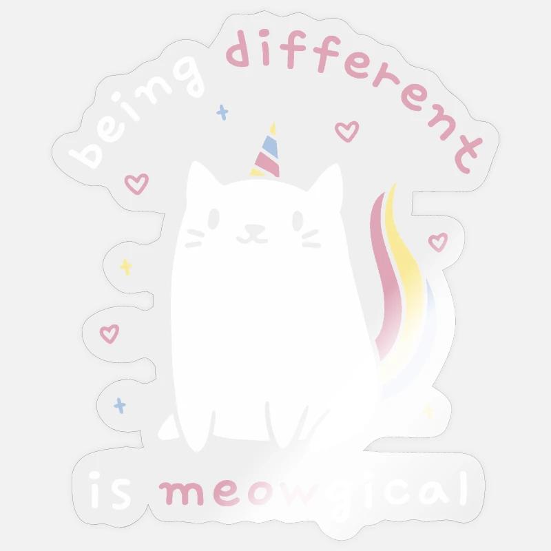 Being Different is Meowgical - Sticker size S (10 x 10 cm) - transparent glossy