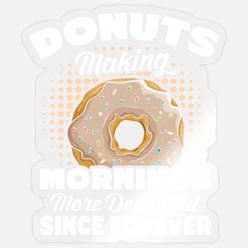 Restauration rapide en donuts - Sticker taille S (10 x 10 cm) - brillant transparent