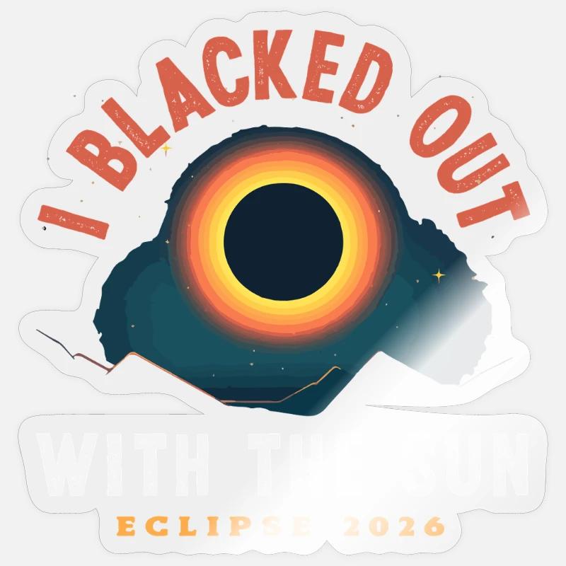 Solar eclipse 2026, August 12 Sticker size S (10 x 10 cm)