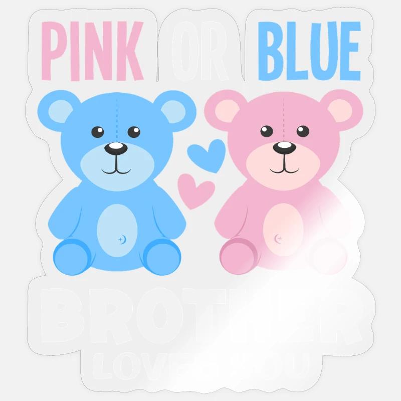 Pink Oder Blau Bruder Liebt Dich Sticker Größe S (10 x 10 cm)