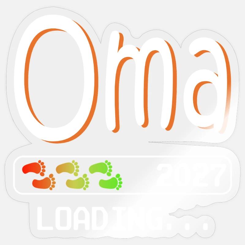 Werdende Oma 2027 loading zukünftige Großmutter Sticker Größe S (10 x 10 cm)