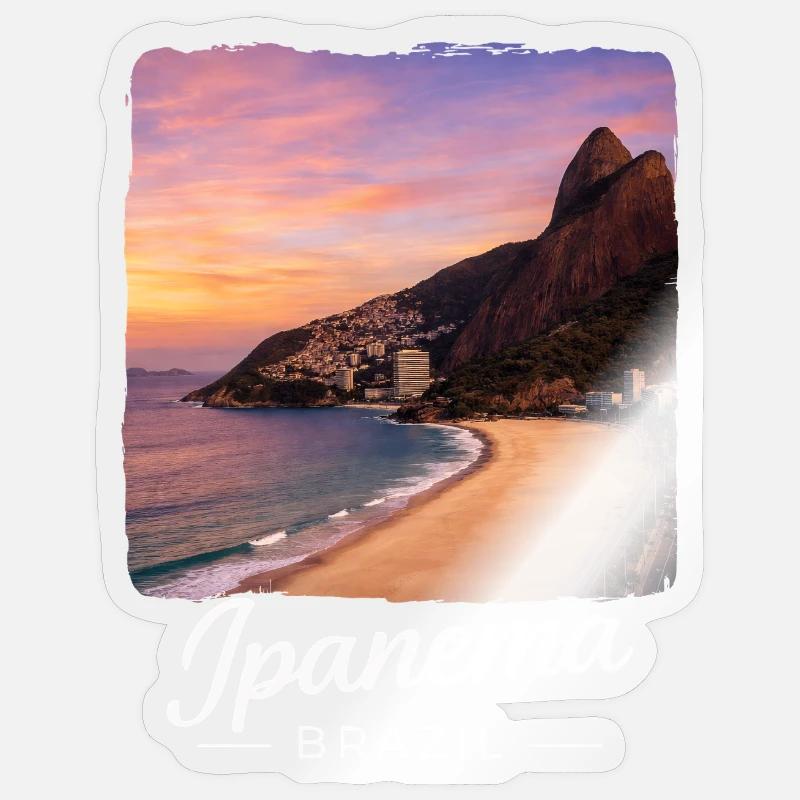 Ipanema Brasilien - Sticker Größe S (10 x 10 cm) - Transparent glänzend