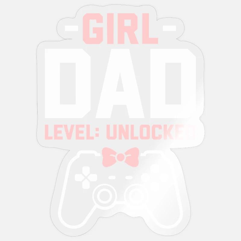 Werdender Papa & Vater, Geburt Tochter Mädchen - Sticker Größe S (10 x 10 cm) - Transparent glänzend