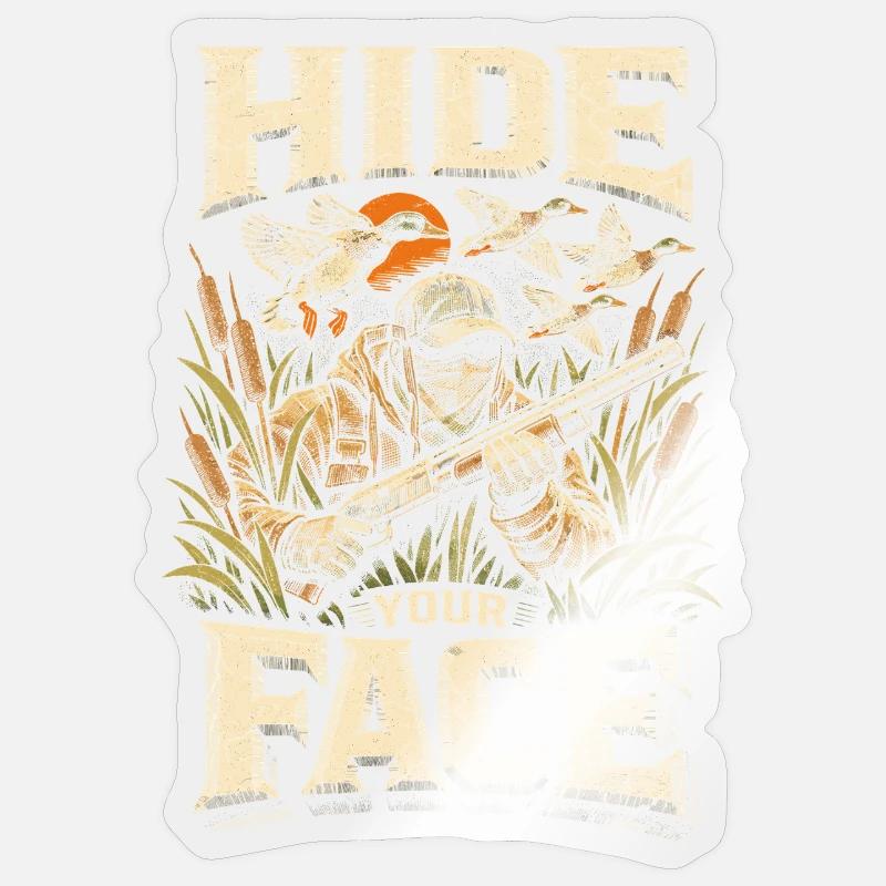 Duck Hunt Hide Your Face Sticker size S (10 x 10 cm)