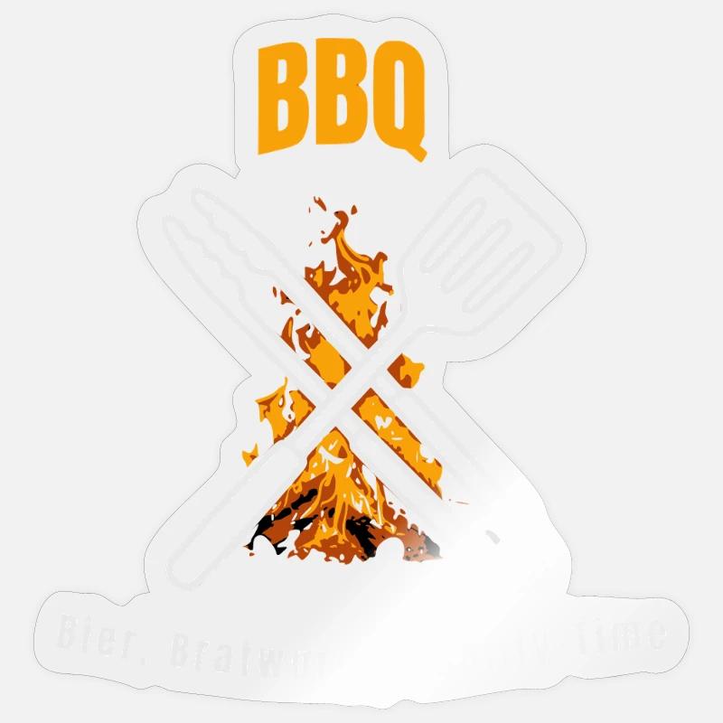 Bratwurst BBQ Temps de qualité Sticker taille S (10 x 10 cm)
