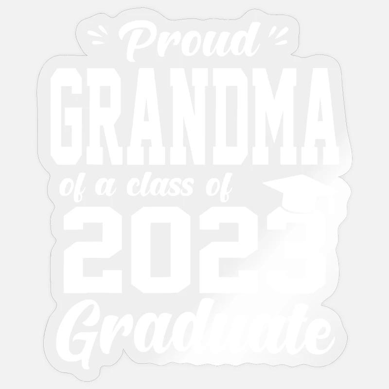 Fière Grand-mère diplômée 2023 - Sticker taille S (10 x 10 cm) - brillant transparent