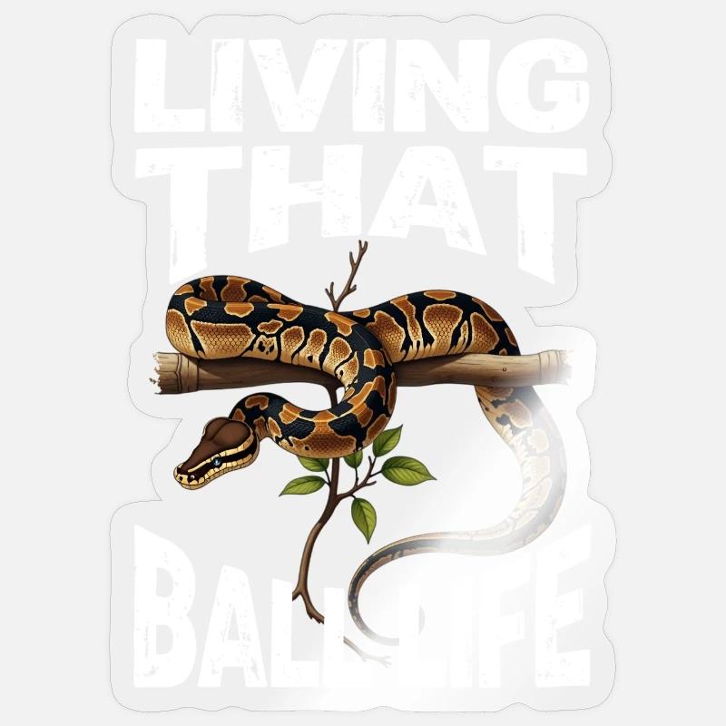 Königspython Schlangen Liebhaber Terrarium Python - Sticker Größe S (10 x 10 cm) - Transparent glänzend