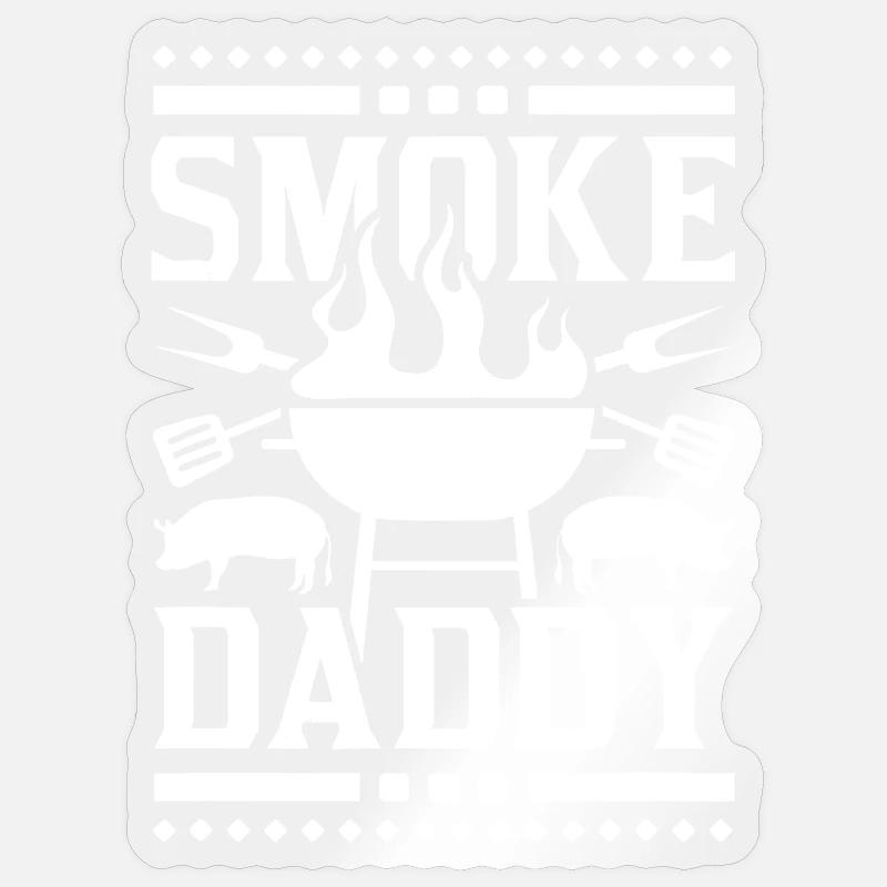 Smoke Daddy BBQ Grill - Sticker size S (10 x 10 cm) - transparent glossy