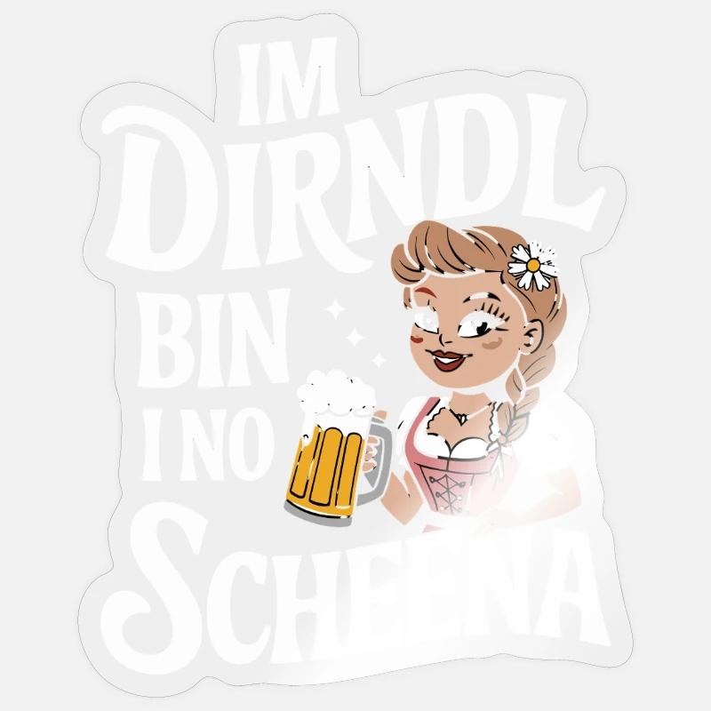 Dirndl Bierfest Charm Sticker Größe S (10 x 10 cm)
