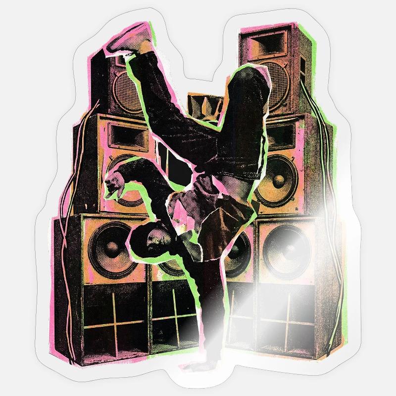 Hip Hop Breakdance - Sticker size S (10 x 10 cm) - transparent glossy