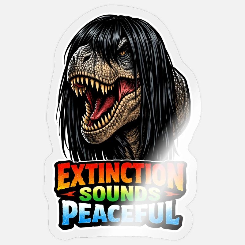 Emo-dinosaurier, Trauriger Dino, Emotionaler - Sticker Größe S (10 x 10 cm) - Transparent glänzend