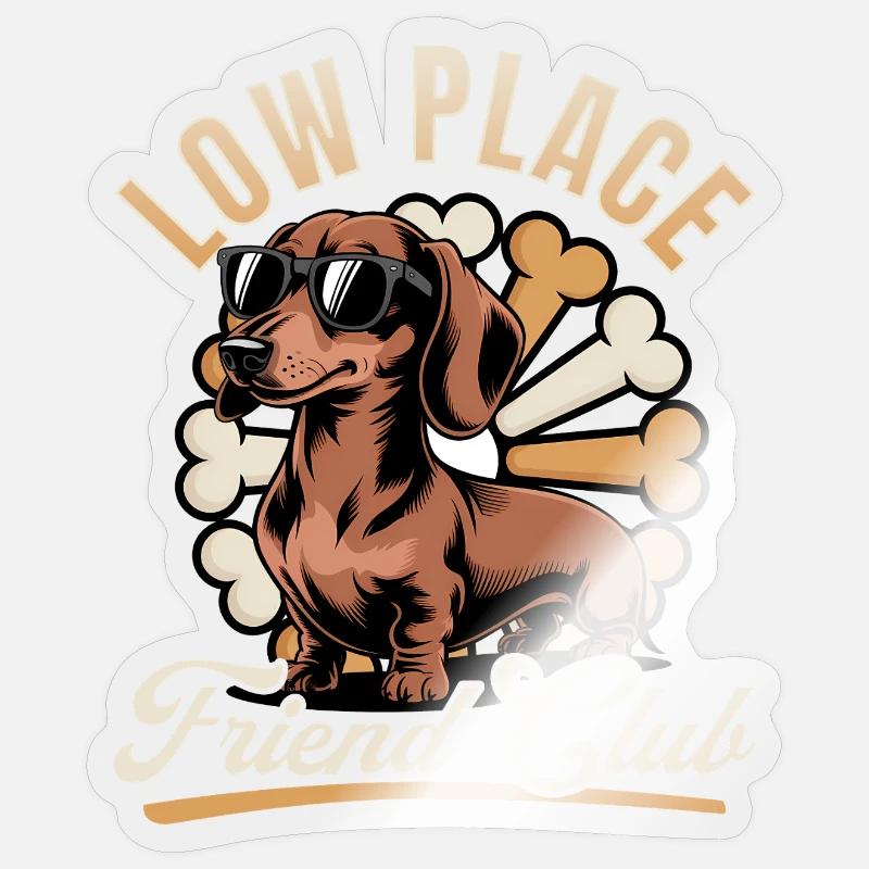 Funny Dog Breed Dachshund - Sticker Größe S (10 x 10 cm) - Transparent glänzend