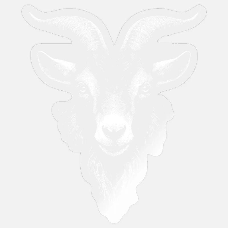  Ziege - Sticker Größe S (10 x 10 cm) - Transparent glänzend