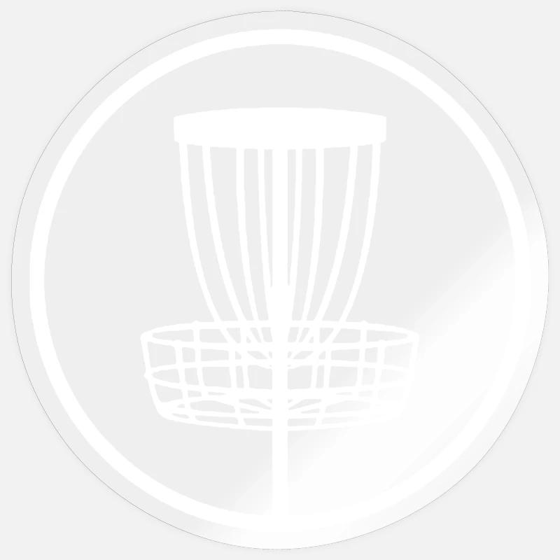 Disc-Golf-Korb-Symbol - Sticker Größe S (10 x 10 cm) - Transparent glänzend