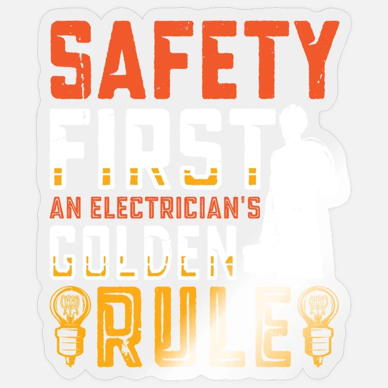 Electrician, Electronics Technician, Electrician - Sticker size S (10 x 10 cm) - transparent glossy