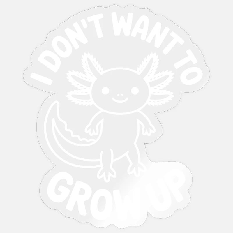 axolotl - Sticker taille S (10 x 10 cm) - brillant transparent