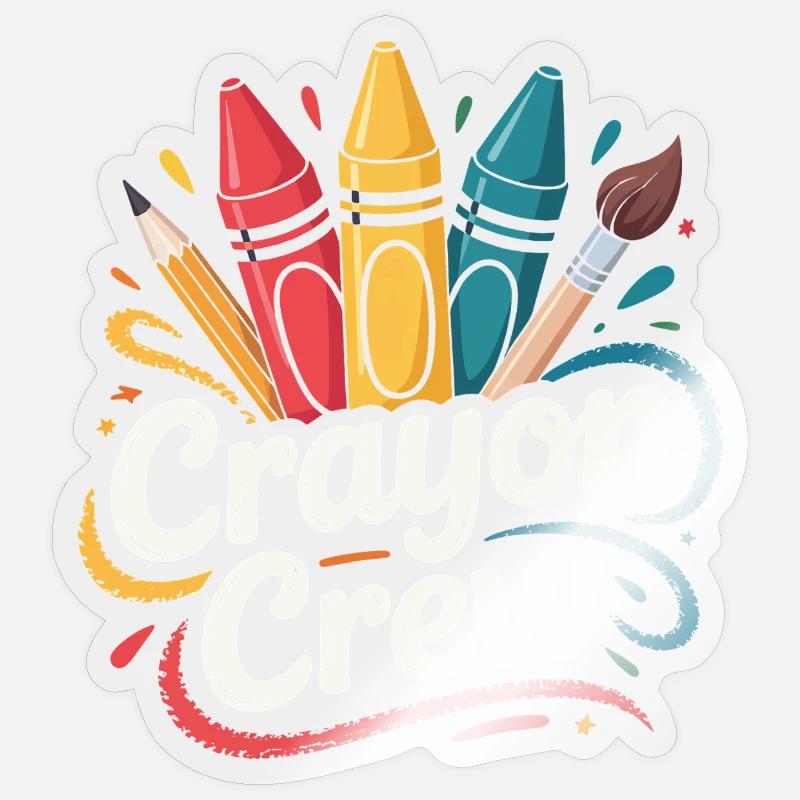 Explosion de couleurs de l’équipe Crayon Sticker taille S (10 x 10 cm)