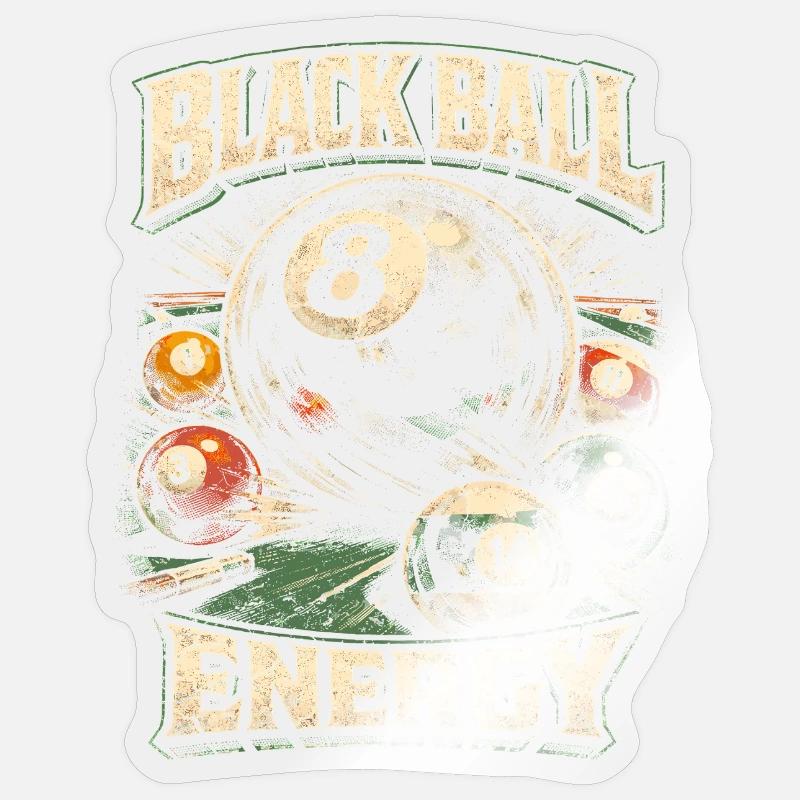 Billard à 8 billes - Sticker taille S (10 x 10 cm) - brillant transparent