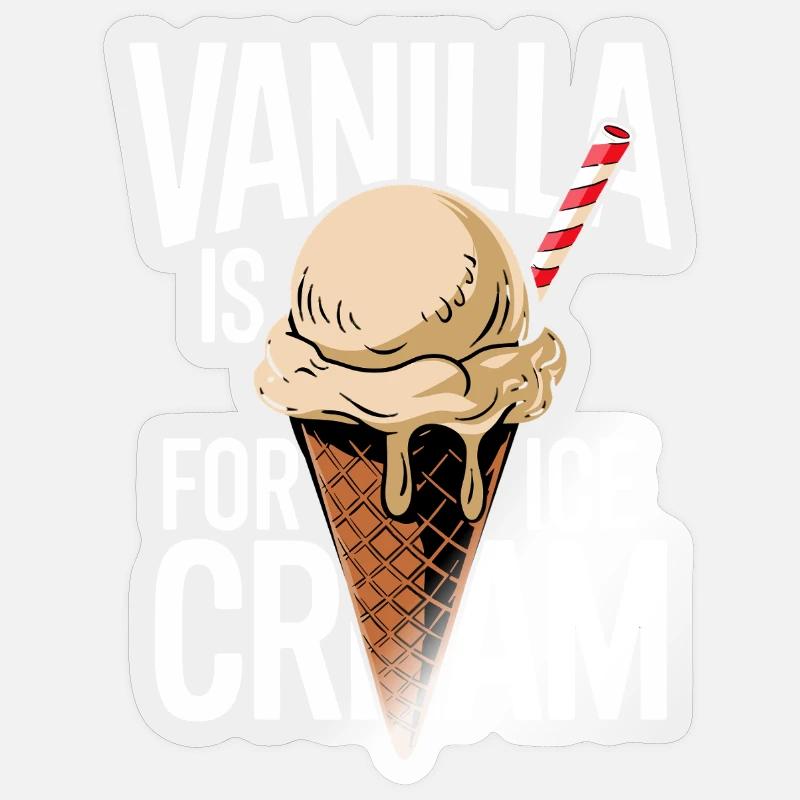 Vanille Eiscone im Kontrast - Sticker size S (10 x 10 cm) - transparent glossy