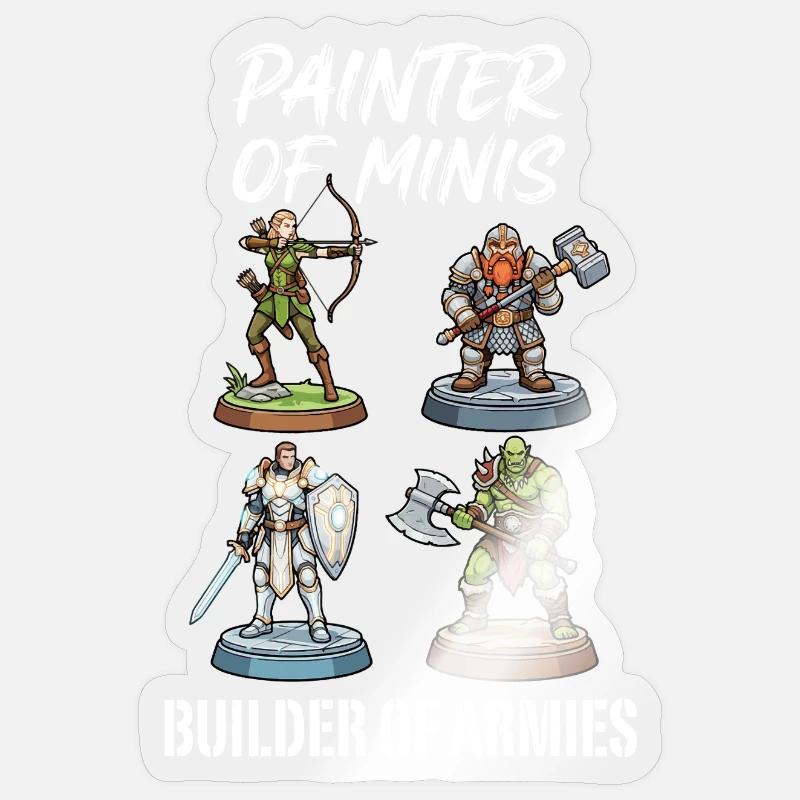 Peintre de Minis : Bâtisseur d’Armées - Sticker taille S (10 x 10 cm) - brillant transparent