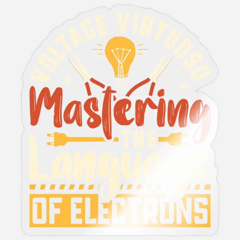 Electrician, Electronics Technician, Electrician - Sticker size S (10 x 10 cm) - transparent glossy