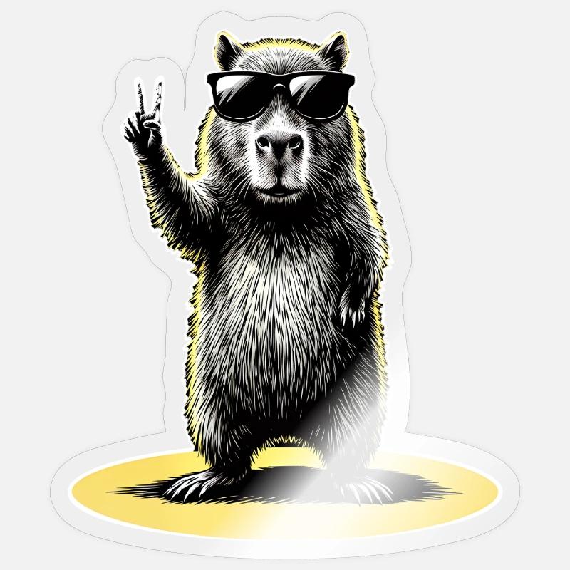 Capybara Peace Sticker size S (10 x 10 cm)