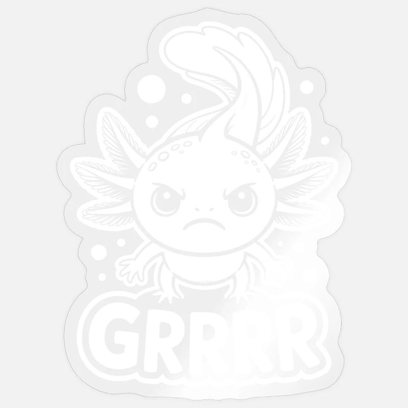 Grumpy Axolotl GRRRR - Sticker size S (10 x 10 cm) - transparent glossy